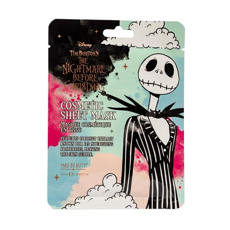 Mad Beauty - Masque cosmétique en tissu pour le visage Jack à la Noix de Coco L'étrange Noël de Monsieur Jack - 25 ml