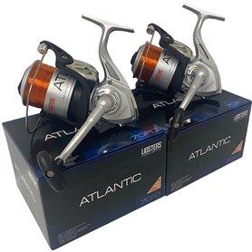 Atlantic 7000 FD Lot de 2 grands moulinets de pêche en mer Orange Ligne 70