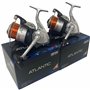 Atlantic 7000 FD Lot de 2 grands moulinets de pêche en mer Orange Ligne 70