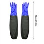 Chstarina Gants d'étang, 70cm Gants de Travail Étanche, Gants Dépolie en Caoutchouc, Gants de Nettoyage D'étang Pour Industrie c