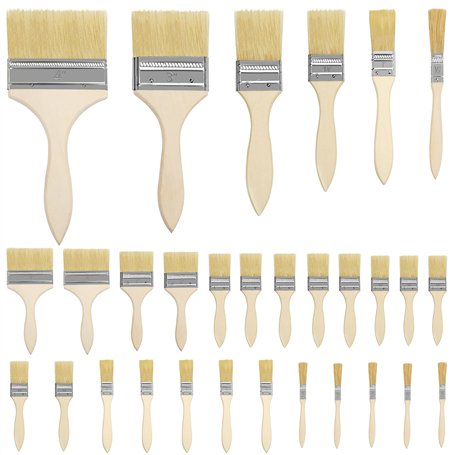 Kurtzy Lot de 30 Pinceaux Peinture Mur - 6 Tailles 1