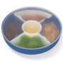 BELLE VOUS Plateau Compartiment de Service Rond avec Couvercle - 28,5 cm 5 Compartiments - Plateau Aperitif Dinatoire en Plastiq