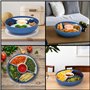 BELLE VOUS Plateau Compartiment de Service Rond avec Couvercle - 28,5 cm 5 Compartiments - Plateau Aperitif Dinatoire en Plastiq
