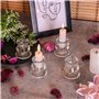 Belle Vous Lot de 12 Bougeoirs en Verre Transparent - Ensemble de Chandelier Verre Élégants - Décoration de Centre de Table pour
