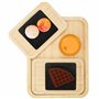 Belle Vous Lot de 3X Plateau Bambou - 2 Petits & 1 Grand Plateau Bois - Plateau de Service Bois de Bambou pour Buffets