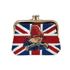 Signare Paddington Bear Porte-monnaie Union Jack Kiss Lock – Sac à main de vacances Accessoires d'argent