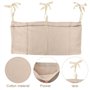 Sac Rangement pour Lit Bébé, Sac de Rangement Suspendu, Suspendu Organisateur de Couches, Rangement Suspendu Lit Bebe avec 2 Poc