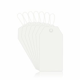 Lot de 30 étiquettes d'identification de bagages en caoutchouc blanc avec ficelle de coton pour bagages