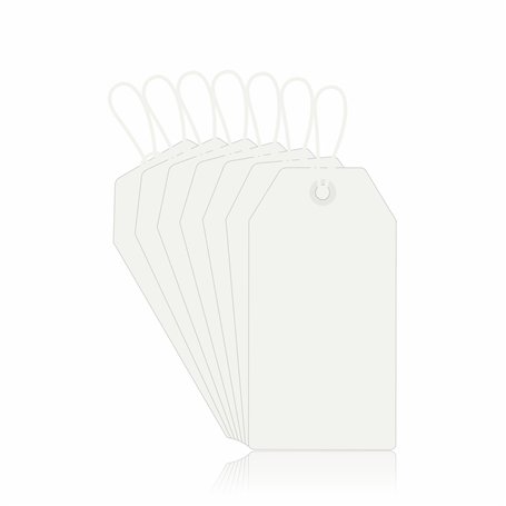 Lot de 30 étiquettes d'identification de bagages en caoutchouc blanc avec ficelle de coton pour bagages