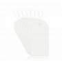Lot de 30 étiquettes d'identification de bagages en caoutchouc blanc avec ficelle de coton pour bagages