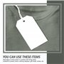 Lot de 30 étiquettes d'identification de bagages en caoutchouc blanc avec ficelle de coton pour bagages, sacs à dos, sacs à main