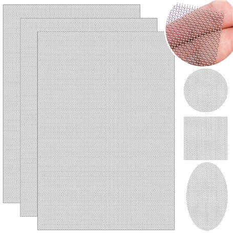3 Pièces A4 Grille Filtre Maille Hotte Filtre en Acier Inoxydable Grillage Mailles Fines 1mm Moustiquaire en Treillis Métallique