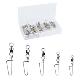 Emerillon De Pêche 25pcs Pêche Émerillon Baril 5 Tailles Anneau en Acier Inoxydable pour La Pêche Émerillons De Pêche avec Verro