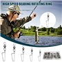 Emerillon De Pêche 25pcs Pêche Émerillon Baril 5 Tailles Anneau en Acier Inoxydable pour La Pêche Émerillons De Pêche avec Verro