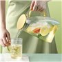 Pichet à eau 1.8L,Carafe en Verre Borosilicate avec Couvercle en Acier Inoxydable,Carafe à Eau,Carafe de Porte de Réfrigérateur 