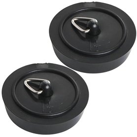Citystores® Lot de 2 bouchons de baignoire noirs de 38 mm