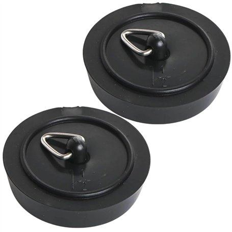 Citystores® Lot de 2 bouchons de baignoire noirs de 38 mm