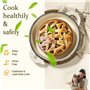 Overmont Cocotte en Fonte Émaillée - Ø26 cm Casserole Antiadhésive Avec Couvercle et Maniques en Coton - Batterie de Cuisine Rob