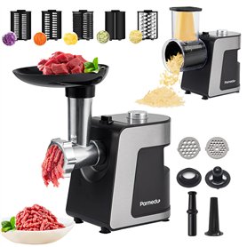 Parmedu Hachoir Électrique & Trancheuse de Légumes & Râpe à Fromage