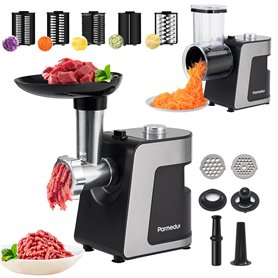 Parmedu Hachoir Électrique & Trancheuse de Légumes & Râpe à Fromage