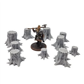 QP3D – Lot de 10 souches d'arbre – Terrain de dispersion