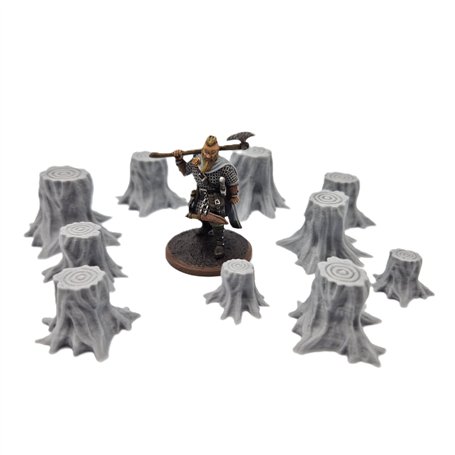 QP3D – Lot de 10 souches d'arbre – Terrain de dispersion