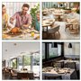 volumoon Lot de 6 Set de Table en Cuir Lavable, Sets de Table Antidérapant Double Face, Set Table Résiste à la Chaleur, pour Cui