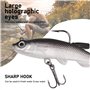 Vesaneae 6pcs Leurres Souples de Pêche, Leurres de Pêches 3D Artificielles à Aspect Réaliste, Appâts de Pêche Souples en Caoutch