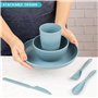 Belle Vous Kit Vaisselle Camping - Set Pique Nique 4 Pièces Vaisselle Plastique Reutilisable avec Assiette Bol Tasse et Couverts