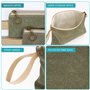 Belle Vous Lot de 3 Sacs à Fermeture Éclair Gris et Verts - Pochettes de Rangement de Différents Formats avec Poignées - Sacoche