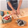 Belle Vous Lot de 3 Sacs à Fermeture Éclair Gris et Verts - Pochettes de Rangement de Différents Formats avec Poignées - Sacoche
