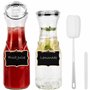 Belle Vous Lot de 2 Carafes à Eau en Verre avec Bouchon - Bouteille Verre 1