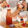 Belle Vous Lot de 2 Carafes à Eau en Verre avec Bouchon - Bouteille Verre 1,1l - Carafe et Pichet pour Boissons Chaudes et Froid