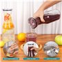 Belle Vous Lot de 2 Carafes à Eau en Verre avec Bouchon - Bouteille Verre 1,1l - Carafe et Pichet pour Boissons Chaudes et Froid