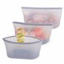 BELLE VOUS Lot de 3 Sacs de Conservation en Silicone - Sac Congélation Réutilisable - Boite Congelation Alimentaire Zippé 750ml