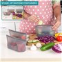 BELLE VOUS Lot de 3 Sacs de Conservation en Silicone - Sac Congélation Réutilisable - Boite Congelation Alimentaire Zippé 750ml 