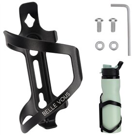 Belle Vous Porte Bidon Noir à Rangement Latéral pour Vélo - Porte Gourde Léger et Sportif pour Le Vélo - Support Porte Bouteille