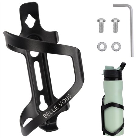 Belle Vous Porte Bidon Noir à Rangement Latéral pour Vélo - Porte Gourde Léger et Sportif pour Le Vélo - Support Porte Bouteille