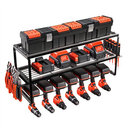 BELLE VOUS Support Mural de Rangement des Outils pour le Garage - Servante d’Atelier Murale Complete - Panneau Porte Outils - Et