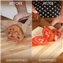 Belle Vous Aiguiseur de Couteau - Affuteur Manuel pour Couteaux et Ciseaux de Cuisine - 6 Angles Réglables - Kit Aiguisage et Af