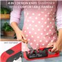 Belle Vous Aiguiseur de Couteau - Affuteur Manuel pour Couteaux et Ciseaux de Cuisine - 6 Angles Réglables - Kit Aiguisage et Af