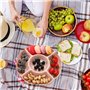 Chstarina 4 Pcs Plateaux à Compartiments Reutilisable, Assiettes de Service de Collation, Assiette de Fruits, Plateaux en Plasti