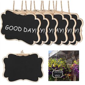 Wisebom Lot de 20 Etiquettes à Planter Pancarte en Bois pour l'Étiquetage des Plantes Mini Signe des Étiquettes en Bois Ardoise
