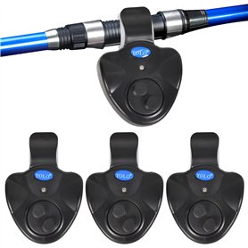 3 Pièces Détecteur Electronique Sensible Alarme de Touche de la Canne à Pêche Sondeur avec Indicateur LED pour Pêche Nuit Pêche