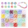 480pcs Colorées Perles Rondes en Verre