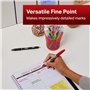 Sharpie Marqueurs permanents Pointe fine pour des détails audacieux et pointe ultra fine | Couleurs assorties | 12 + 12 unités