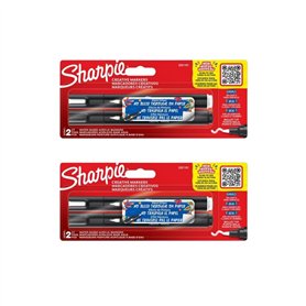 Sharpie Marqueur créatif acrylique Astuce Bullet | Noir et blanc | 2x BL2