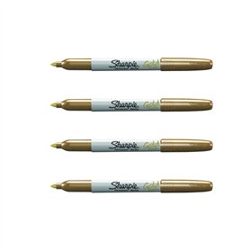 Sharpie Lot de 4 marqueurs permanents métallisés à pointe fine Doré