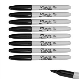Sharpie 8 marqueurs noirs permanents