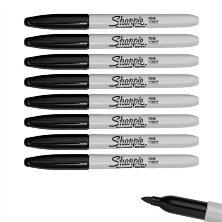 Sharpie 8 marqueurs noirs permanents